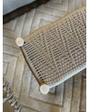 Banc tressé bois et tissus, artisanat Maroc | Marrakech deco