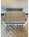 Banc tressé bois et tissus, artisanat Maroc | Marrakech deco