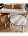 Table basse en noyer et eucalyptus
