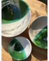 Bol émail vert et blanc 14 cm| Marrakechdeco