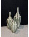 Vase en céramique à rayures vertes