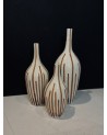 Vase en céramique à rayures marron