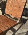 Fauteuil chillout en bois de noyer et cuir véritable |Marrakech Deco