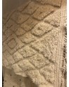 Tapis en laine beni ouarain, motifs losanges écrus sur écru | Marrakech deco