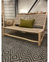 Banquette en bois d'eucalyptus ORORA avec dossier |MarrakechDeco