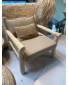 Fauteuil en bois d'eucalyptus avec accoudoirs|MarrakechDeco