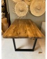 Table à manger en Noyer et Métal