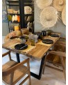 Table à manger en Noyer et Métal