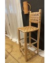 Tabouret de bar en bois et cuir avec dossier | Marrakech deco