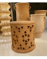 Tabouret en terre cuite aux motifs ajourés l Marrakechdeco