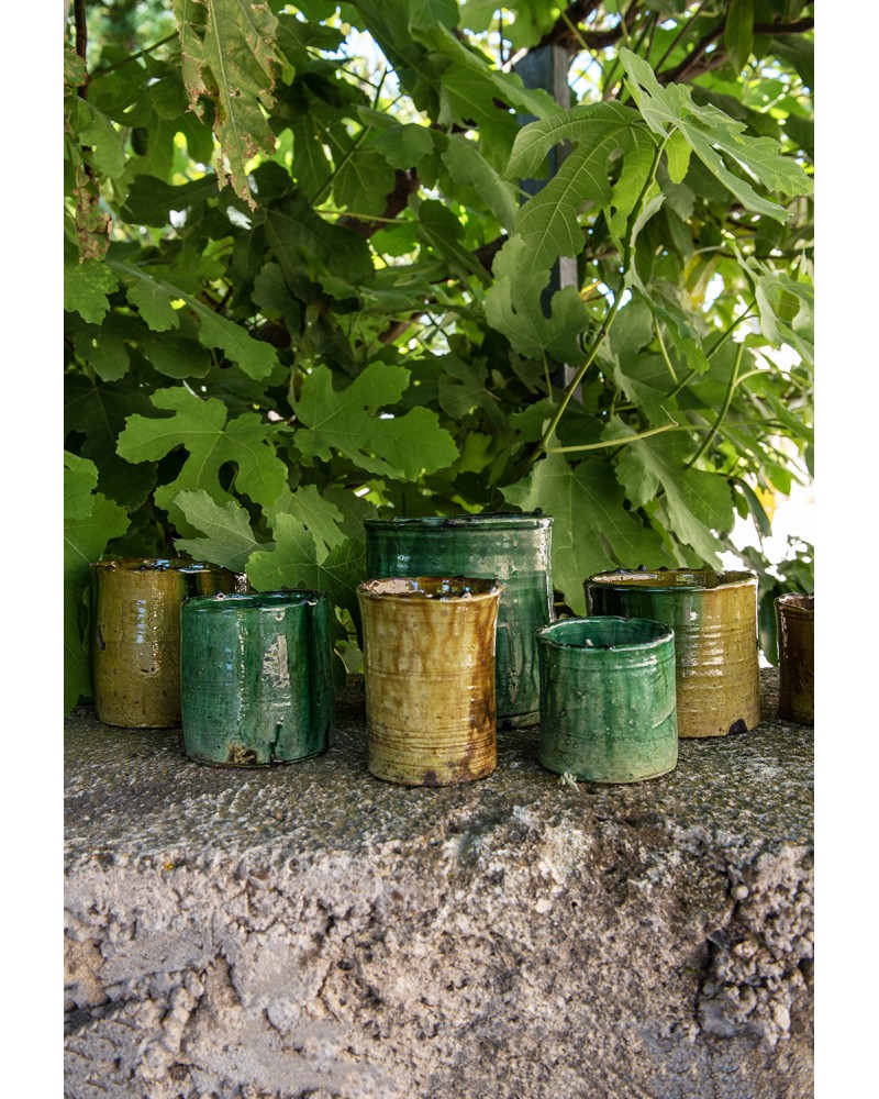 Bougie en poterie de Tamegroute émaillée|MarrakechDeco