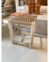 tabouret bas tressé bois et tissus, artisanat Maroc | Marrakech deco