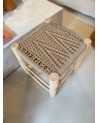 tabouret bas tressé bois et tissus, artisanat Maroc | Marrakech deco