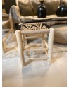tabouret bas tressé bois et tissus, artisanat Maroc | Marrakech deco