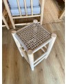 Tabouret de bar en corde synthétique tressée beige