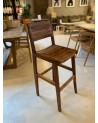 Tabouret haut en noyer Hajara