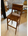 Tabouret haut en noyer Hajara