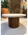 table basse en travertin, table salon, travertin, mobilier travertin