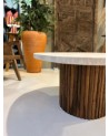 table basse en travertin, table salon, travertin, mobilier travertin