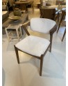 Chaise en bois, chaise tissu bouclette, chaise de salle à manger