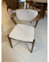 Chaise en bois, chaise tissu bouclette, chaise de salle à manger