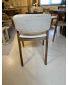 Chaise en bois, chaise tissu bouclette, chaise de salle à manger