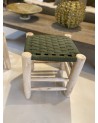 Petit tabouret en bois d'eucalyptus artisanal et cordes|Marrakech deco