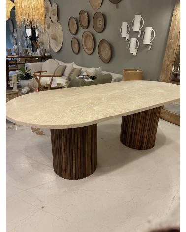 Table en travertin sur mesure