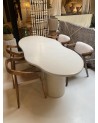 table en beton cire, table de salle à manger , beton cire , table forme organique