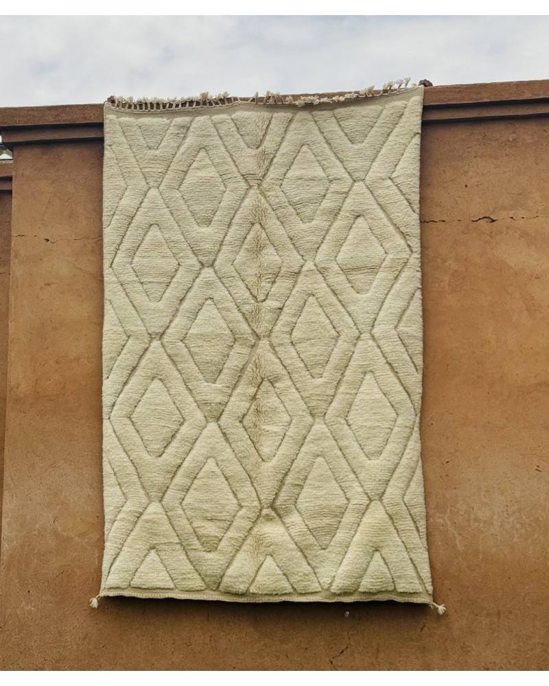 Superbe Tapis en laine Beni Ouarain épais et soyeux