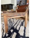 Fauteuil en bois et cuir, fauteuil en cuir, fauteuil en bois artisanal