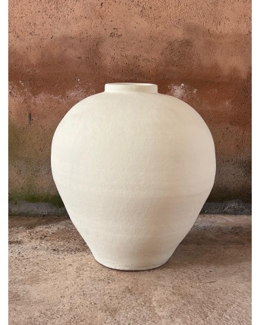 jarre en terre cuite blanche, jarre contemporaine, poterie blanche