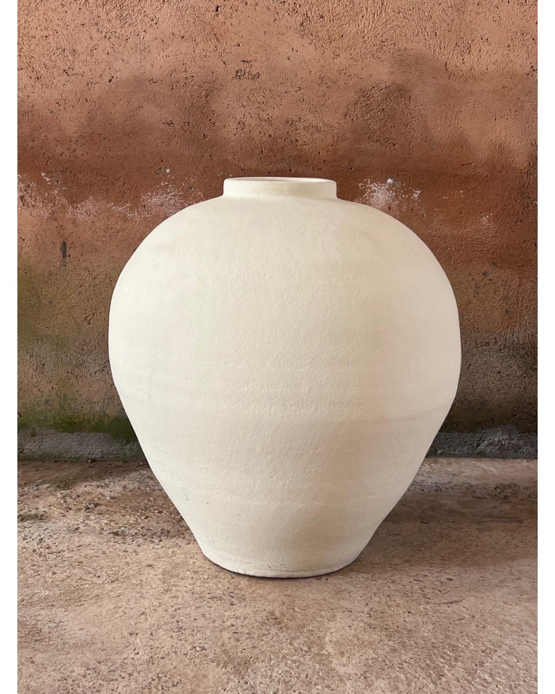 jarre en terre cuite blanche, jarre contemporaine, poterie blanche