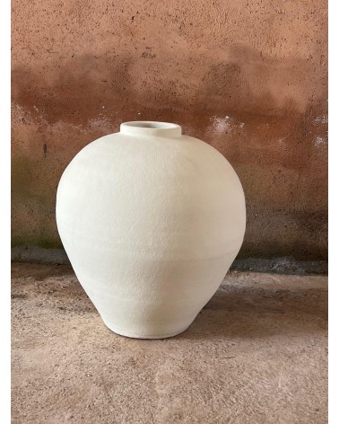 jarre en terre cuite blanche, jarre contemporaine, poterie blanche