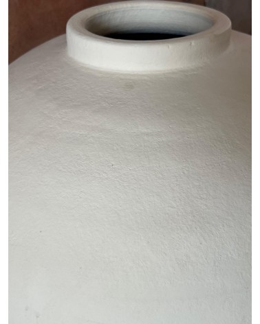 jarre en terre cuite blanche, jarre contemporaine, poterie blanche