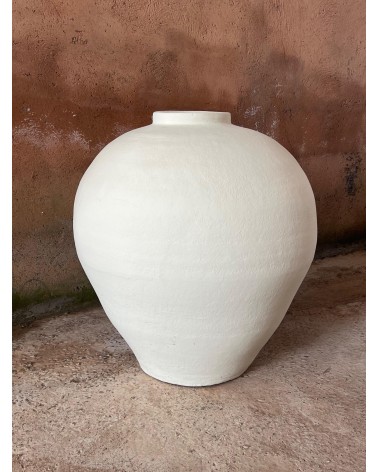 jarre en terre cuite blanche, jarre contemporaine, poterie blanche