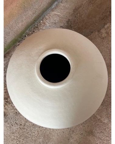 jarre en terre cuite blanche, jarre contemporaine, poterie blanche