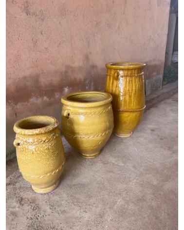 jarre céramique, jarre jaune, poterie jaune poterie marocaine
