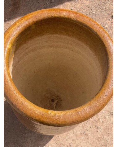 Jarre émaillée ceramique  jaune Marrakech deco, poterie couleur miel