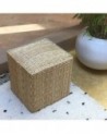 Pouf en jonc tressé naturel, fabrication artisanale | Marrakech deco