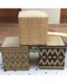 Pouf en jonc et doum tressé naturel. Artisanat | Marrakech deco