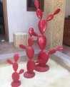 Sculpture cactus en métal peint. Artisanat Maroc | Marrakech deco