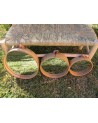 Set de 3 miroirs bois et cuir, fabrication artisanale | Marrakech deco