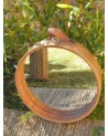 Miroir en bois et cuir, fabrication artisanale | Marrakech deco