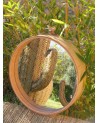 Miroir en bois et cuir, fabrication artisanale | Marrakech deco