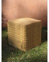 Pouf en jonc tressé naturel, fabrication artisanale | Marrakech deco