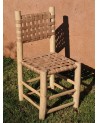 Chaise en bois et cuir, fabrication artisanale Maroc | Marrakech deco