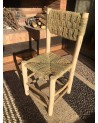 Chaise en bois et doum. Artisanat Maroc | Marrakech deco