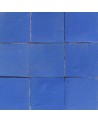 Carreau de zellige traditionnel, émaillé, couleur bleu roi