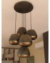 Lustre en cuivre vieilli composé de 5 suspensions | Marrakech deco